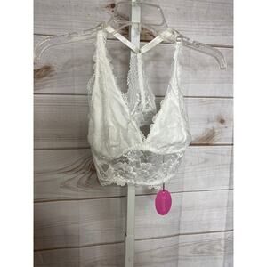 Nwt Avid Love Women's Size Small White Lace Bra No Padding or Underwire